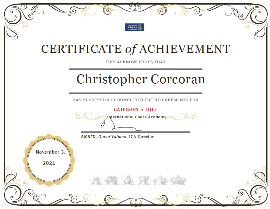 Christopher Corcoran Category 5 Title
