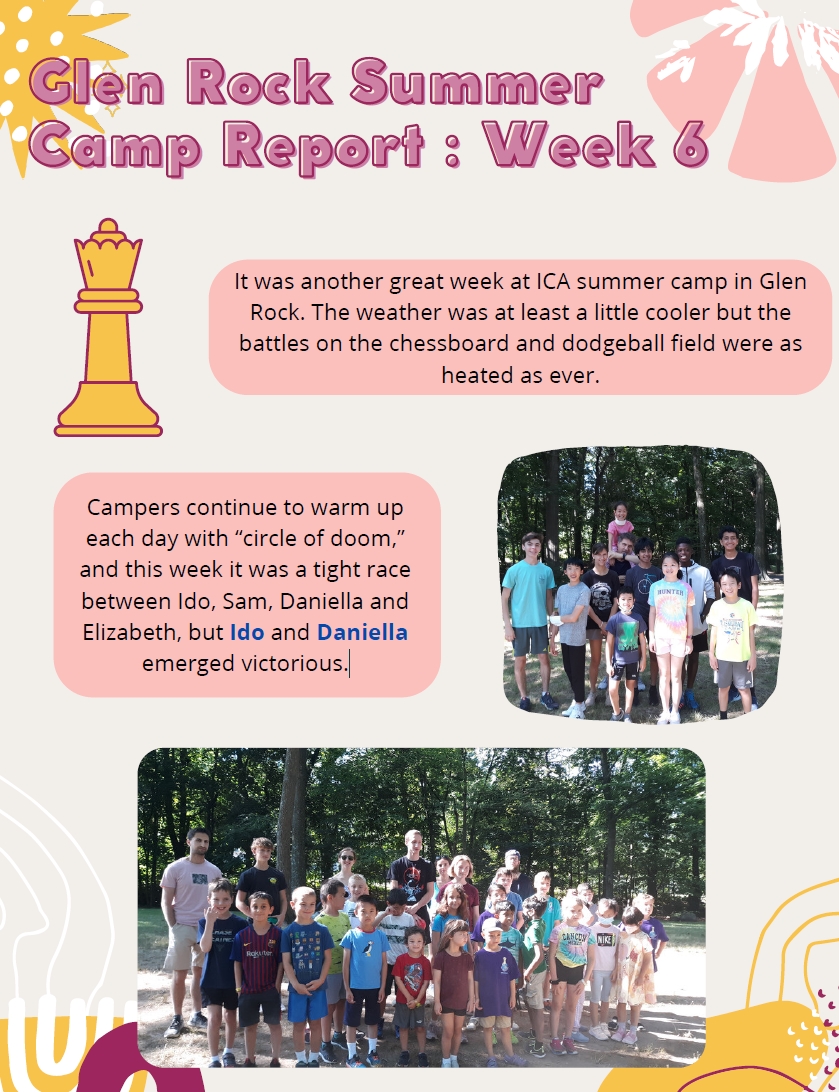 2022 SCHOLASTIC SUMMER CHESS CAMP Glen Rock Week 6